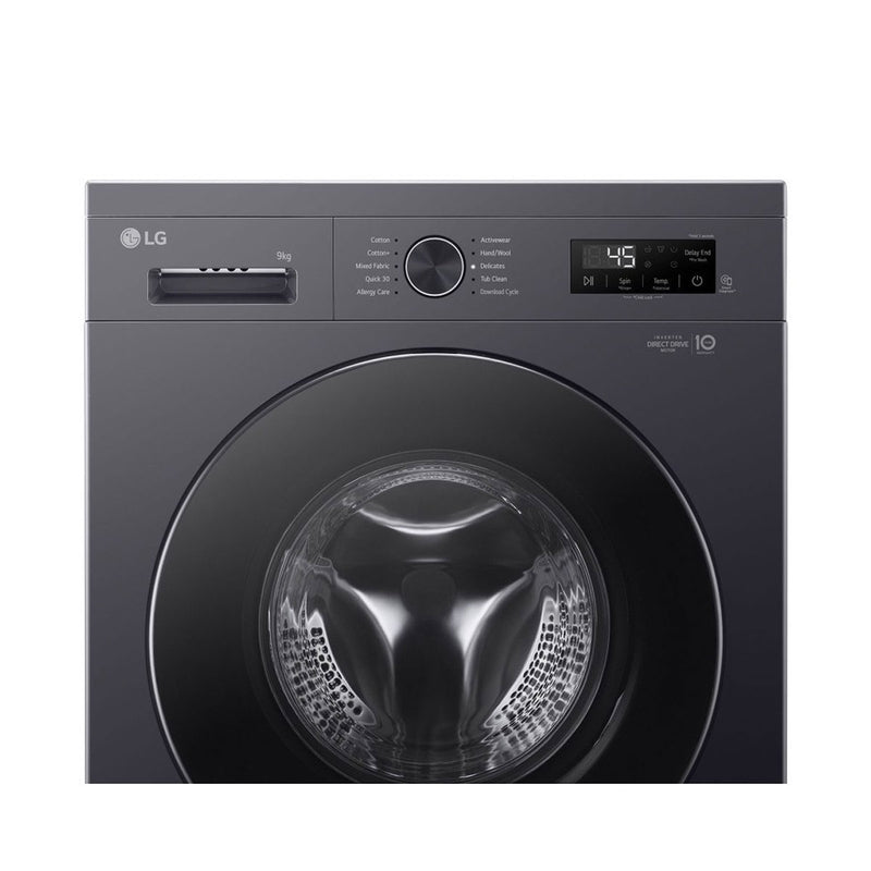 LG WY1409MVP LG 9 kg Front‑Load Washing Machine, Grey غسالة ذات فتحة جانبية ال جي
