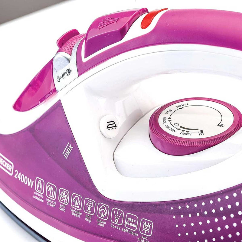 BLACK & DECKER X2450-B5 2400W Steam Iron with Ceramic Soleplate مكوى