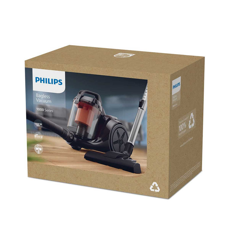 PHILIPS XB1042/10 1000‑Series Bagless Vacuum Cleaner, Black  سلسلة مكنسة كهربائية بدون كيس فلبس