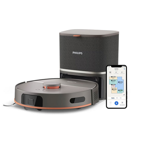 PHILIPS XU5100 HomeRun 5000 Series Vacuum and Mop Robot, Black  روبوت المكنسة الكهربائية والممسحة فلبس