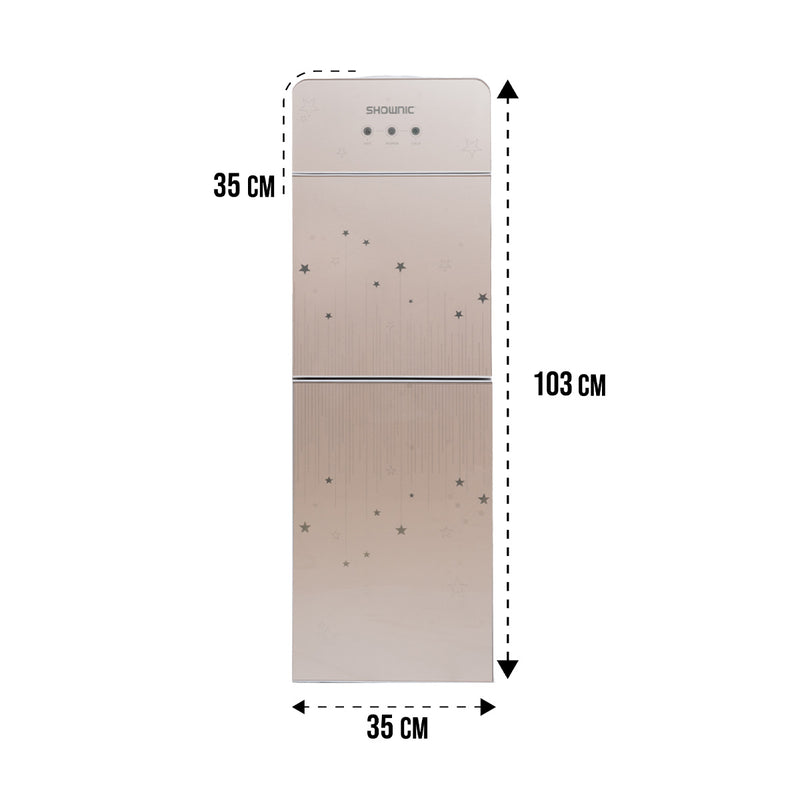 SHOWNIC YT-R378GG Water Dispenser with Fridge, Gold براد ماء شونك