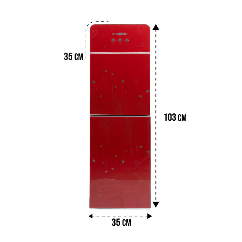 SHOWNIC YT-R378RG Water Dispenser with Fridge, Red براد ماء شونك