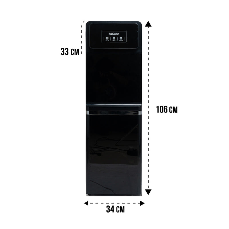 SHOWNIC YT-R388BB Water Dispenser With Refrigerator, Black براد ماء شونك