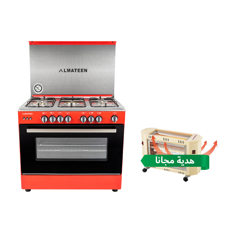 ALMATEEN GC-MA9604RE-EG طباخ المتين مصري كالكسي 90*60 + QHMA4030CR-CH هدية مجانا