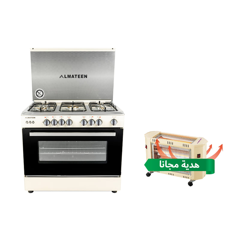 ALMATEEN GC-MA9604CR-EG طباخ المتين مصري كالكسي 90*60 + QHMA4030CR-CH هدية مجانا