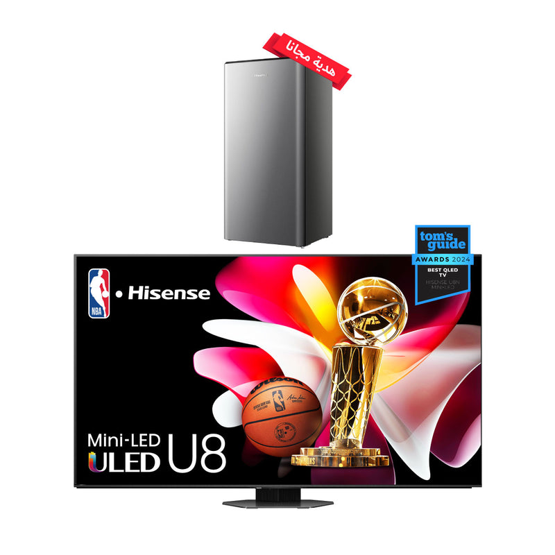 HISENSE 75U8N Class U8 Series Mini-LED ULED 4K Google TV, 75 Inch شاشة هايسنس حجم 75 مع اشتراك شاهد 12 شهر + Free Gift RR198N4ASU هدية مجانا