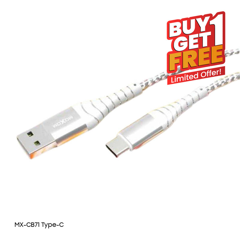 MOXOM MX-CB71 3A Type-C Fast Charging Cable, 1m , White