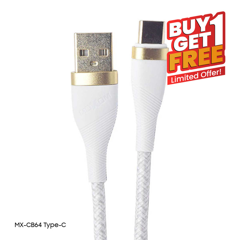 كابل تايب سي Moxom MX-CB64 Type-C Cable 2M, White