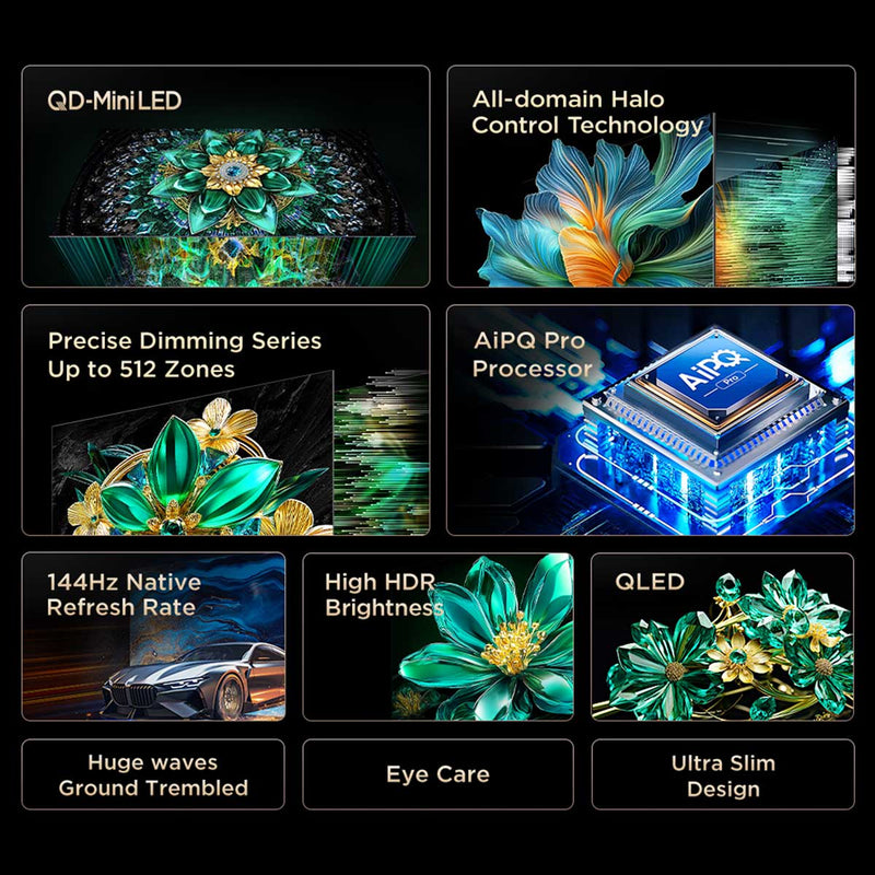 TCL Q6C 65" QD-Mini LED TV   288Hz Game Accelerator HDR 1000 nits