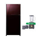 SHARP SJ-GT760G-RD3 Double Door Refrigerator Inverter Compressor, Red + هدية مجانا
