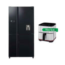 SHARP SJ-FSD910N-BK5 Four Doors Refrigerator Inverter compressor, 30 ft + هدية مجانا