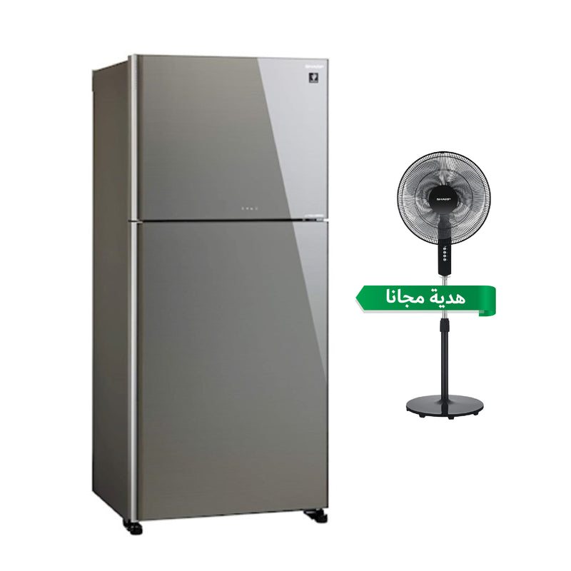SHARP SJ-GT820S-BE3 Double Door Refrigerator  Inverter compressor, 26 ft + هدية مجانا