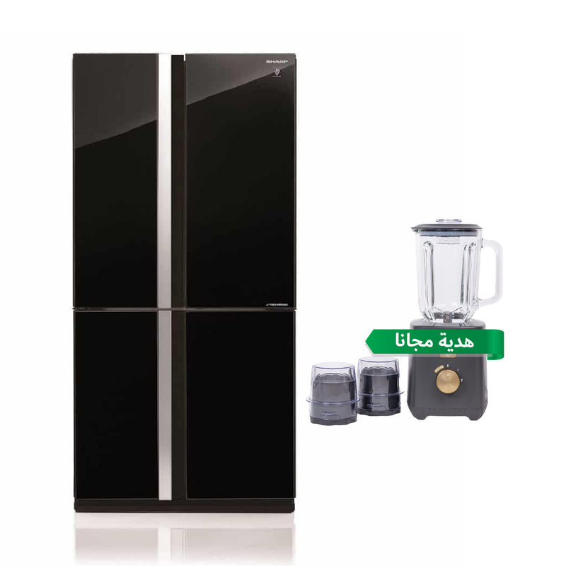 SHARP SJ-GT710G-BK3 Four Doors Refrigerator Inverter compressor, 18 ft + هدية مجانا