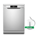SHARP QW-V814A-SS3/SS2 Dishwasher 8 Programs LED Display + Light, White غسالة صحون شارب + هدية مجانا