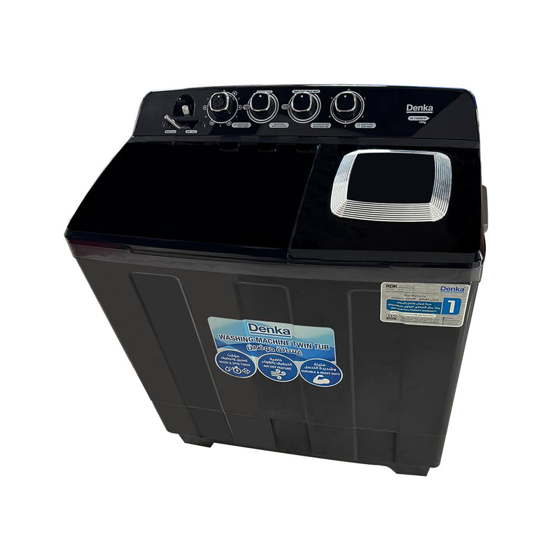 DENKA HI-16NWIB Twin Tub Washing Machine 16Kg, Black