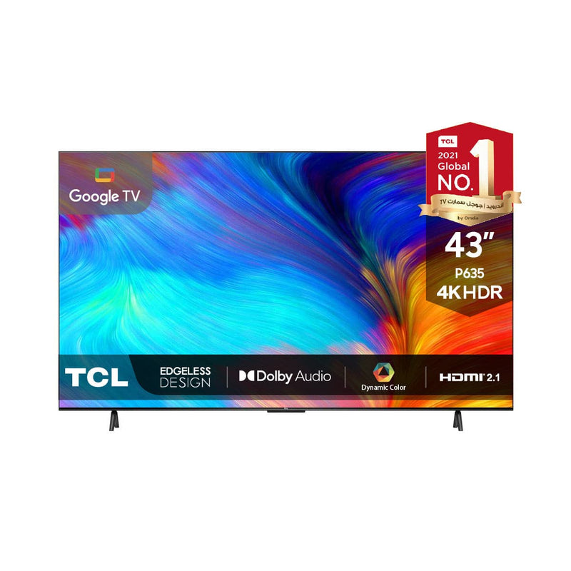 TCL P635 4K HDR Google TV With Dolby Audio, 43 Inch.