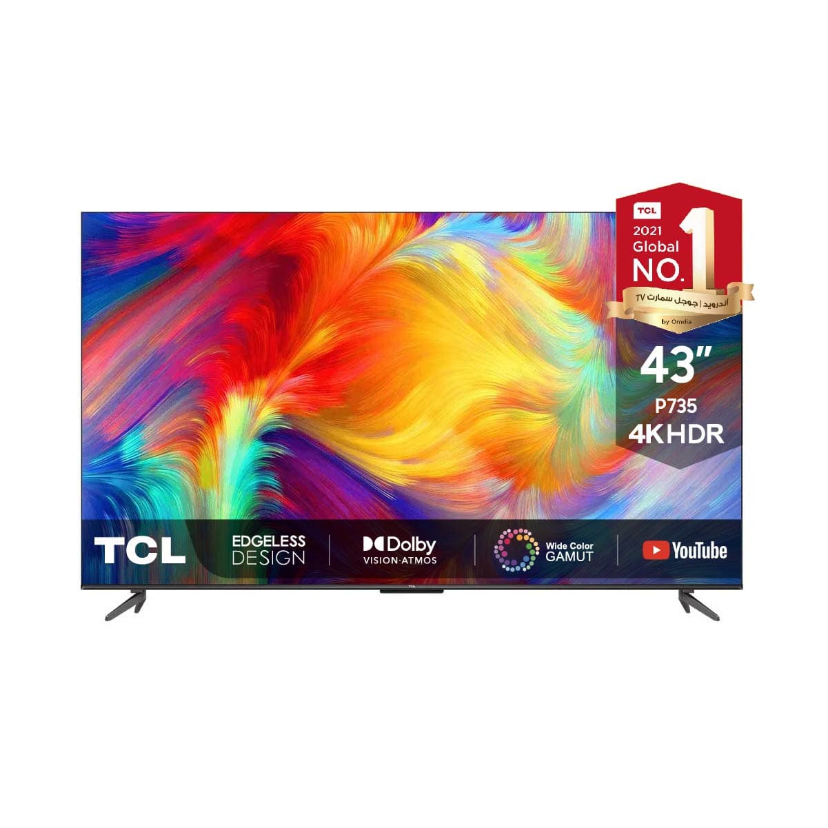 TCL P735 4K UHD Google TV With Dolby Atmos, 43 Inch