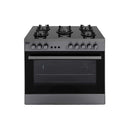 DLC Free Standing Gas Cooker (90 cm) Silver Glass Top.