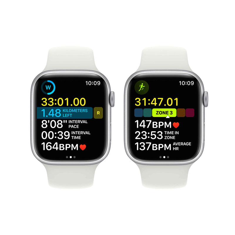 APPLE Watch Series 8 GPS 41mm White Aluminium Case with White Sport Band.