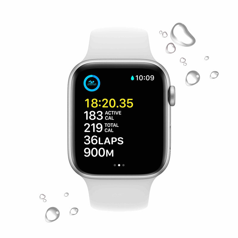 APPLE Watch SE GPS 40mm Silver Aluminium Case with Silver Sport Band.
