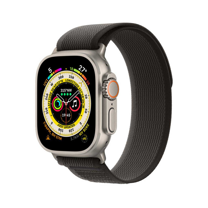 APPLE Watch Ultra GPS + Cellular, 49mm Titanium Case with Black-Gray Trail Loop - S-M.