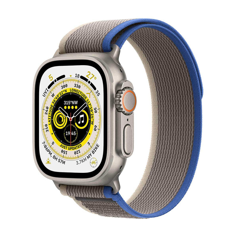 APPLE Watch Ultra GPS + Cellular, 49mm Titanium Case with Blue-Gray Trail Loop - M-L.