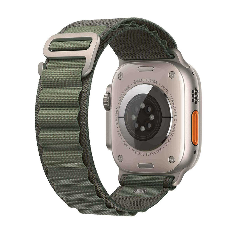 APPLE Watch Ultra GPS + Cellular, 49mm Titanium Case with Green Alpine Loop - Small.