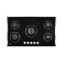 DLC 90cm Gas Built-In Cooker Black Glass with Steel Frame.