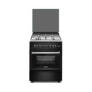 DENKA 60x60 Free Standing Gas Cooker, Black Design.