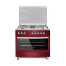 DENKA 90x60 Free Standing Gas Cooker, Red Design.