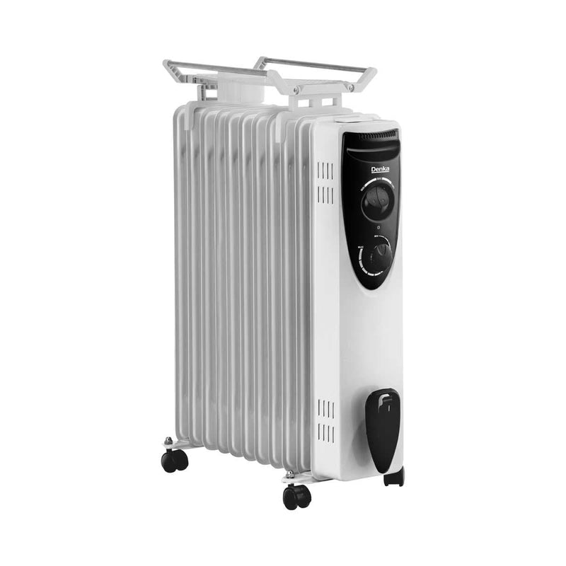 DENKA LOH-11WH Oil Heater 11 Wide Pins Turbo Fan, White.