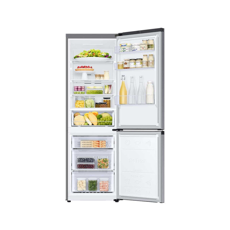 Samsung RB34T670FSA/LV Bottom-Mount Freezer Refrigerator, Silver.